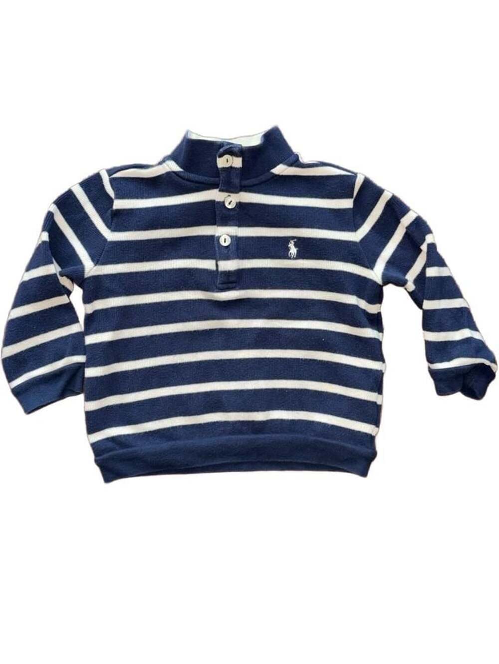 Ralph Lauren Blue and White Striped Long Sleeve Sweater 24M
